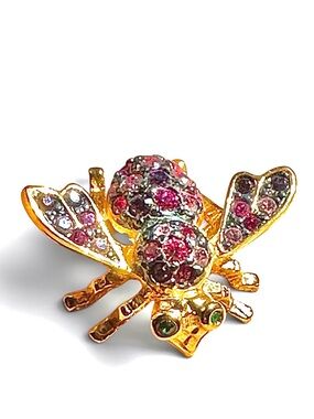 Joan Rivers Swarovski Amethyst Crystal Bee Brooch